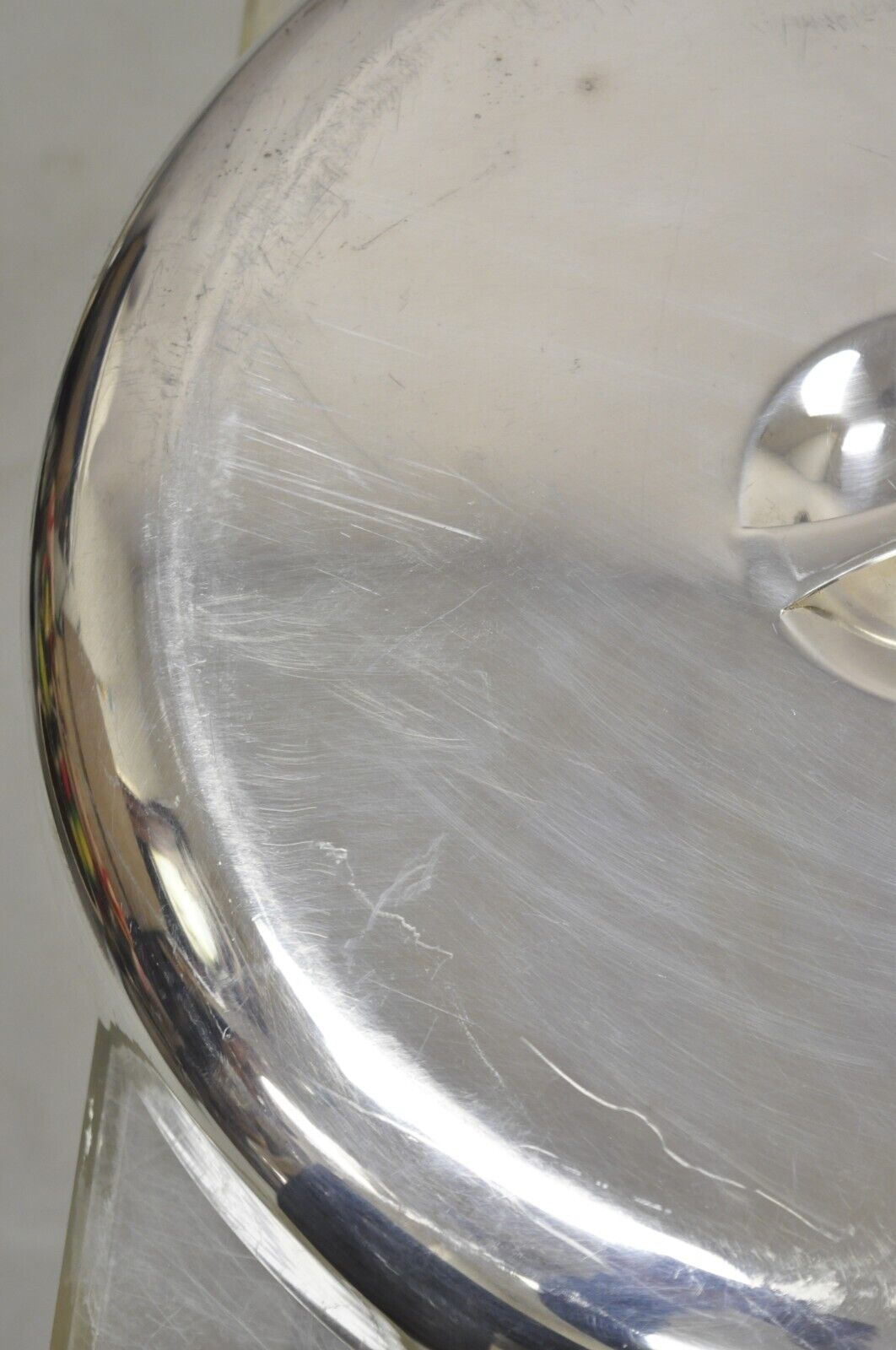 Large Vintage 15" Round Modern Stainless Steel Food Dish Serving Dome Cover