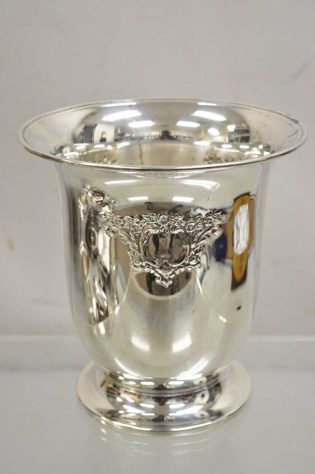 Vintage Victorian Style Silver Plated Fluted Champagne Chiller Wine Ice Bucket