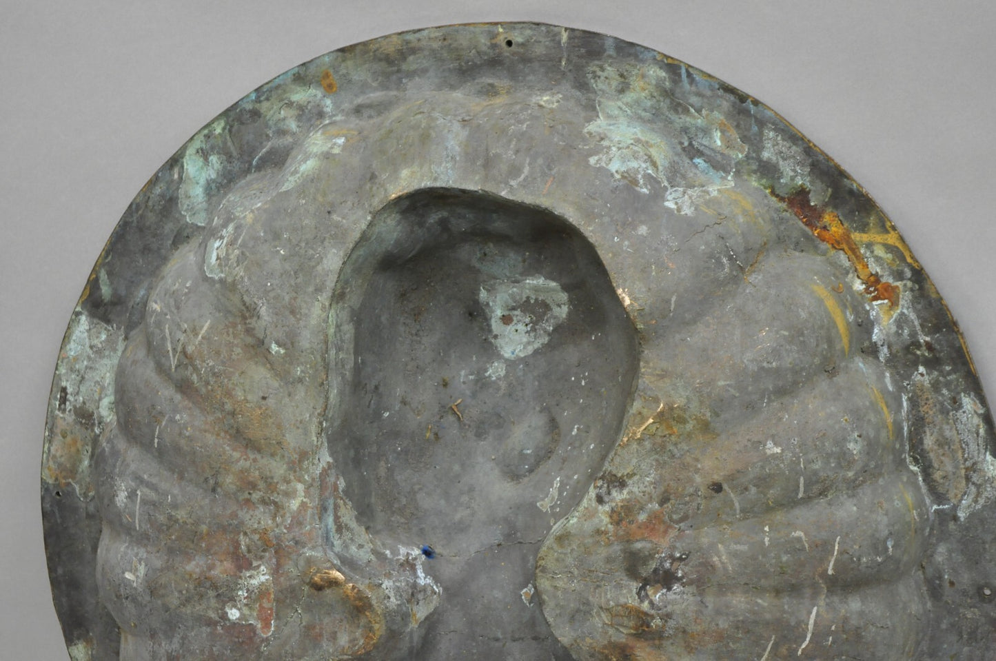 Antique Italian Woman Bust Large 25" Bronze Relief Repousse Monument Plaque