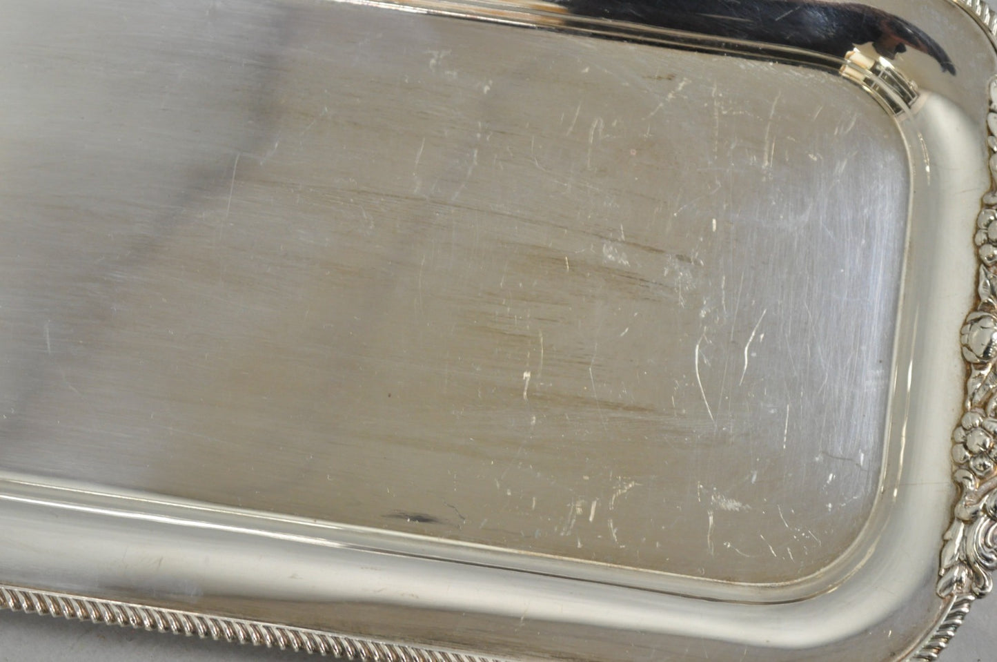 Vintage Barker Ellis English Regency Narrow Silver Plated Serving Dish Bar Tray