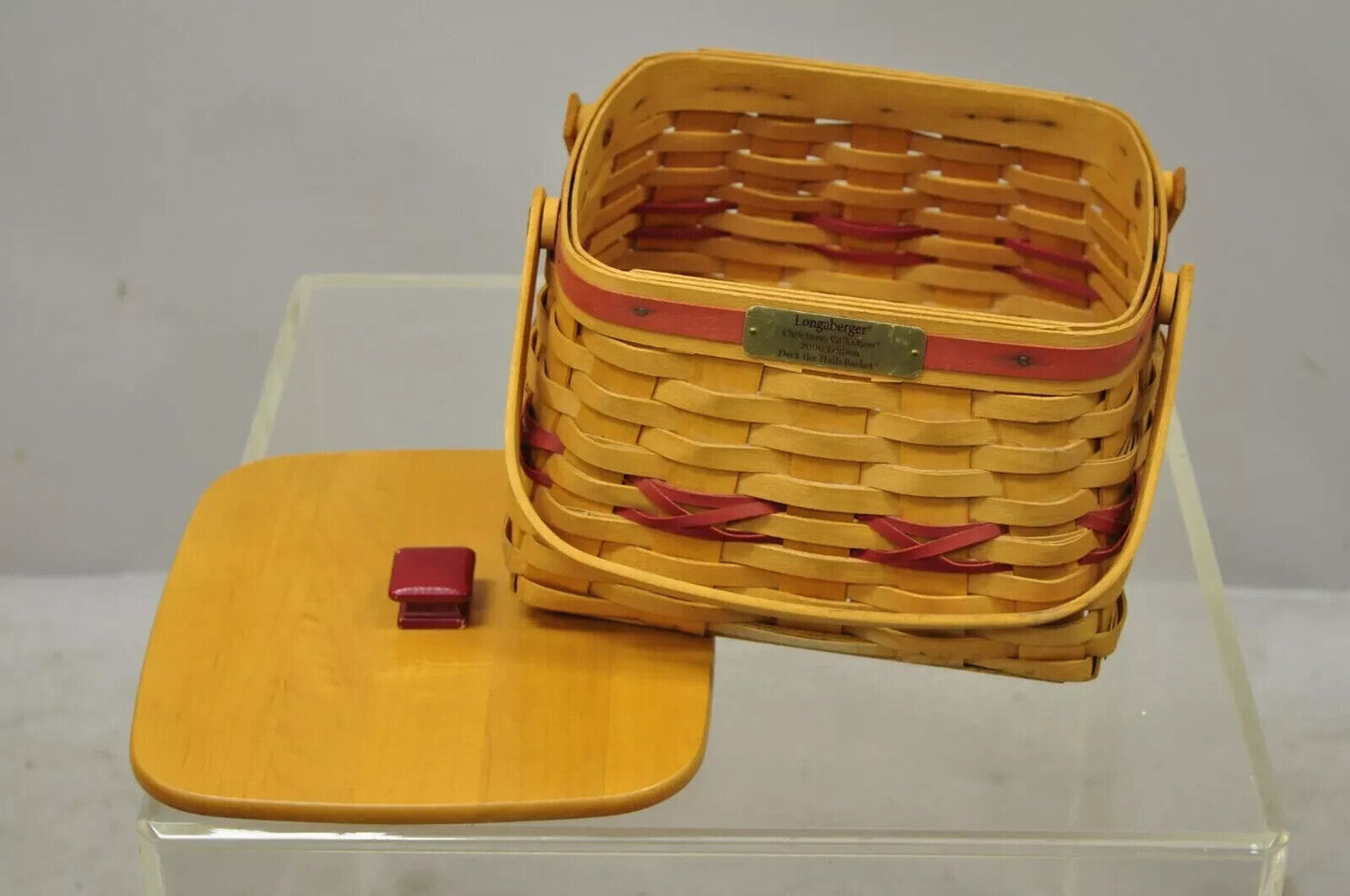 Vintage Longaberger Christmas Edition 2000 Edition Deck the Halls Basket w/ Lid