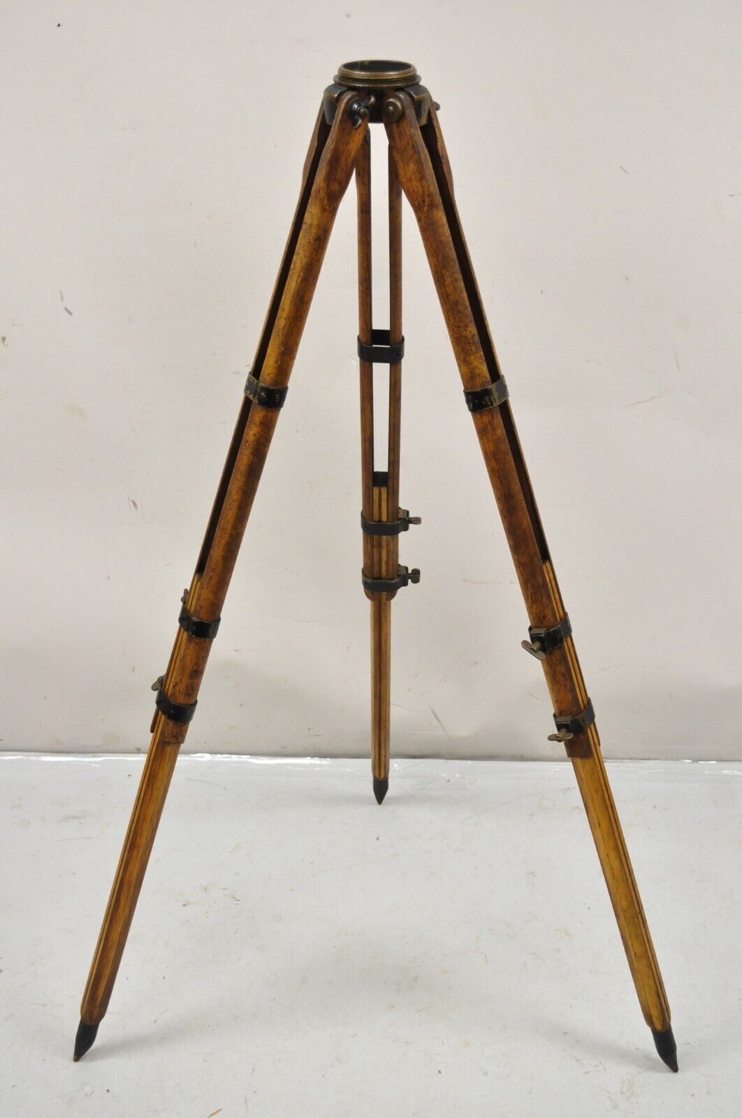Antique Keuffel & Esser Co 141547 Surveyors Compass in Case w Wooden Tripod Base
