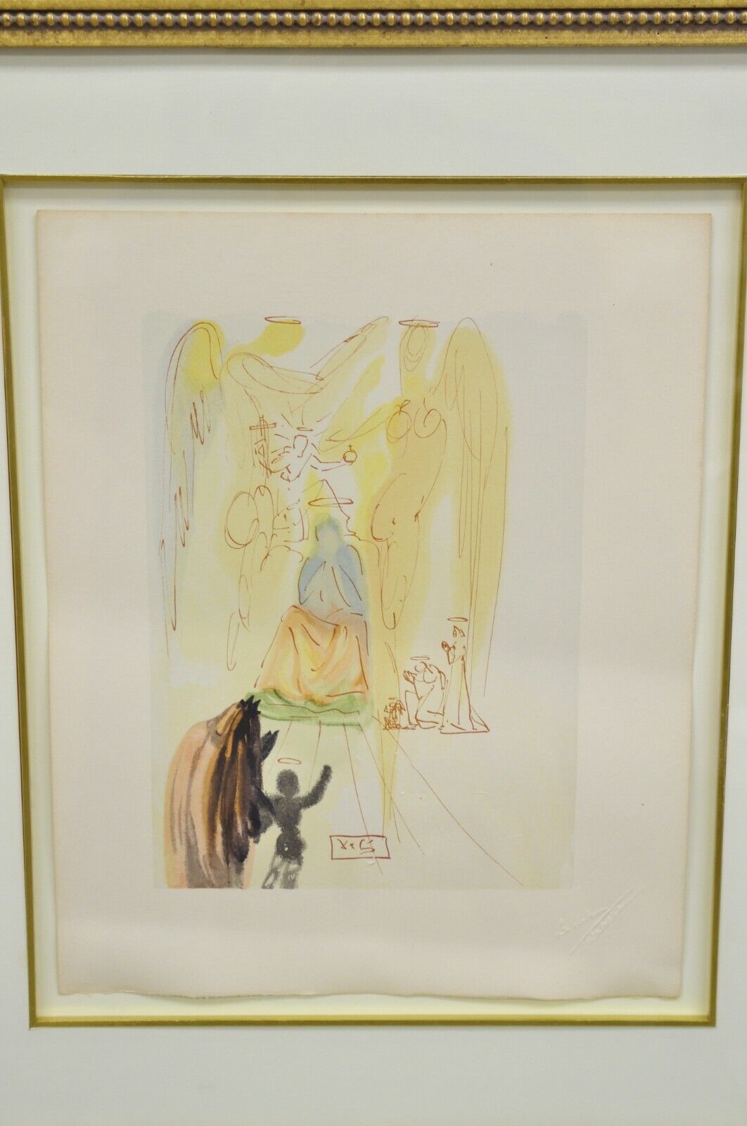 Vintage Salvador Dali Divine Comedy The Triumph of Christ and the Virgin Framed