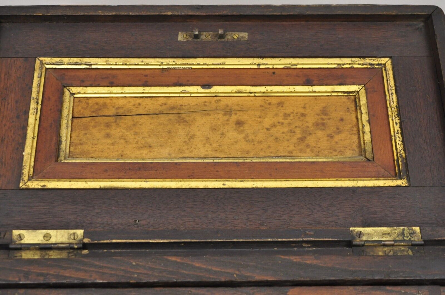 19th Century American Primitive Distressed Solid Wood Machinist Tool Box Storage
