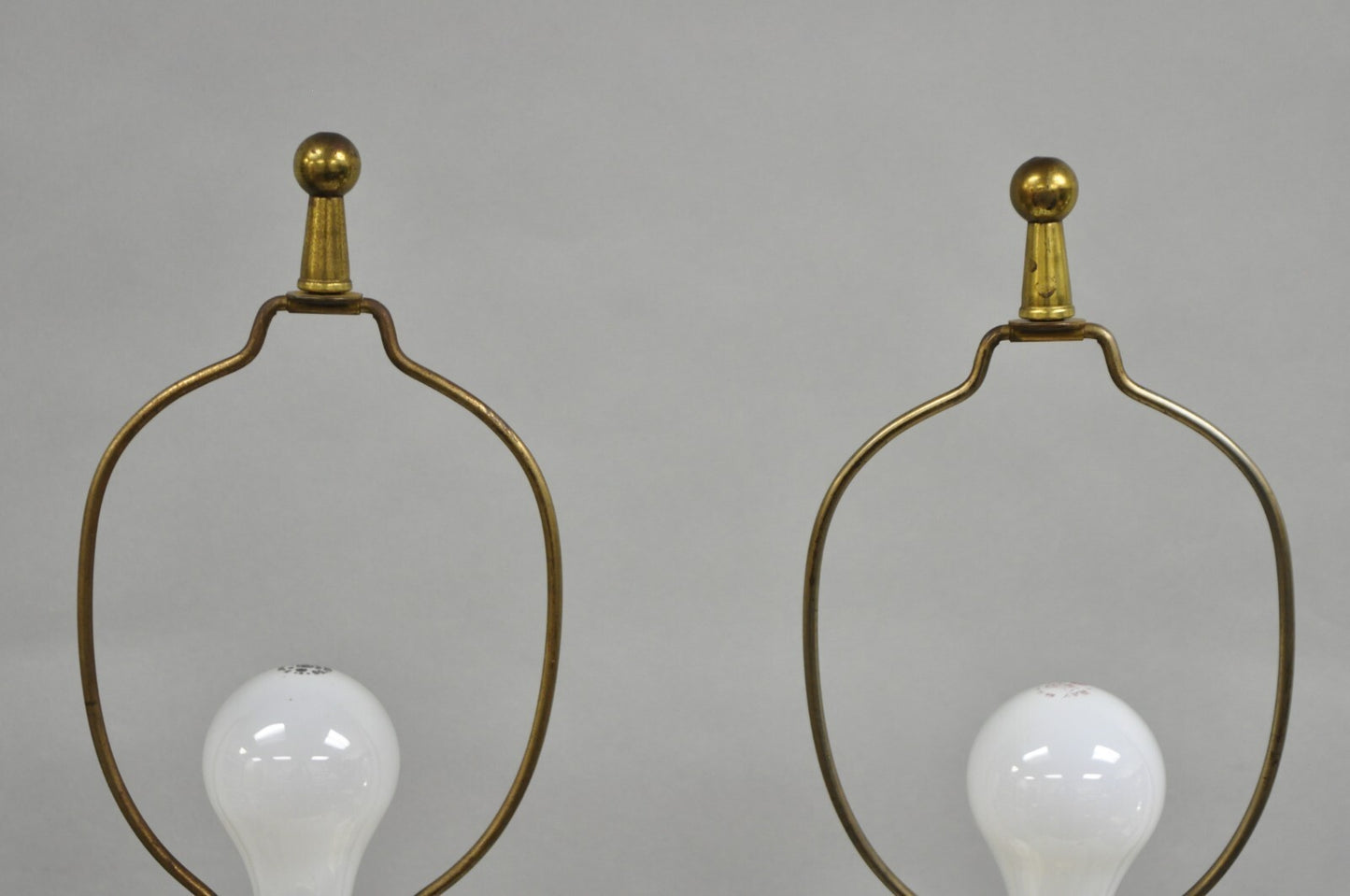Neoclassical Large Carved Solid Alabaster Marble Leaf Bulbous Table Lamps Pair
