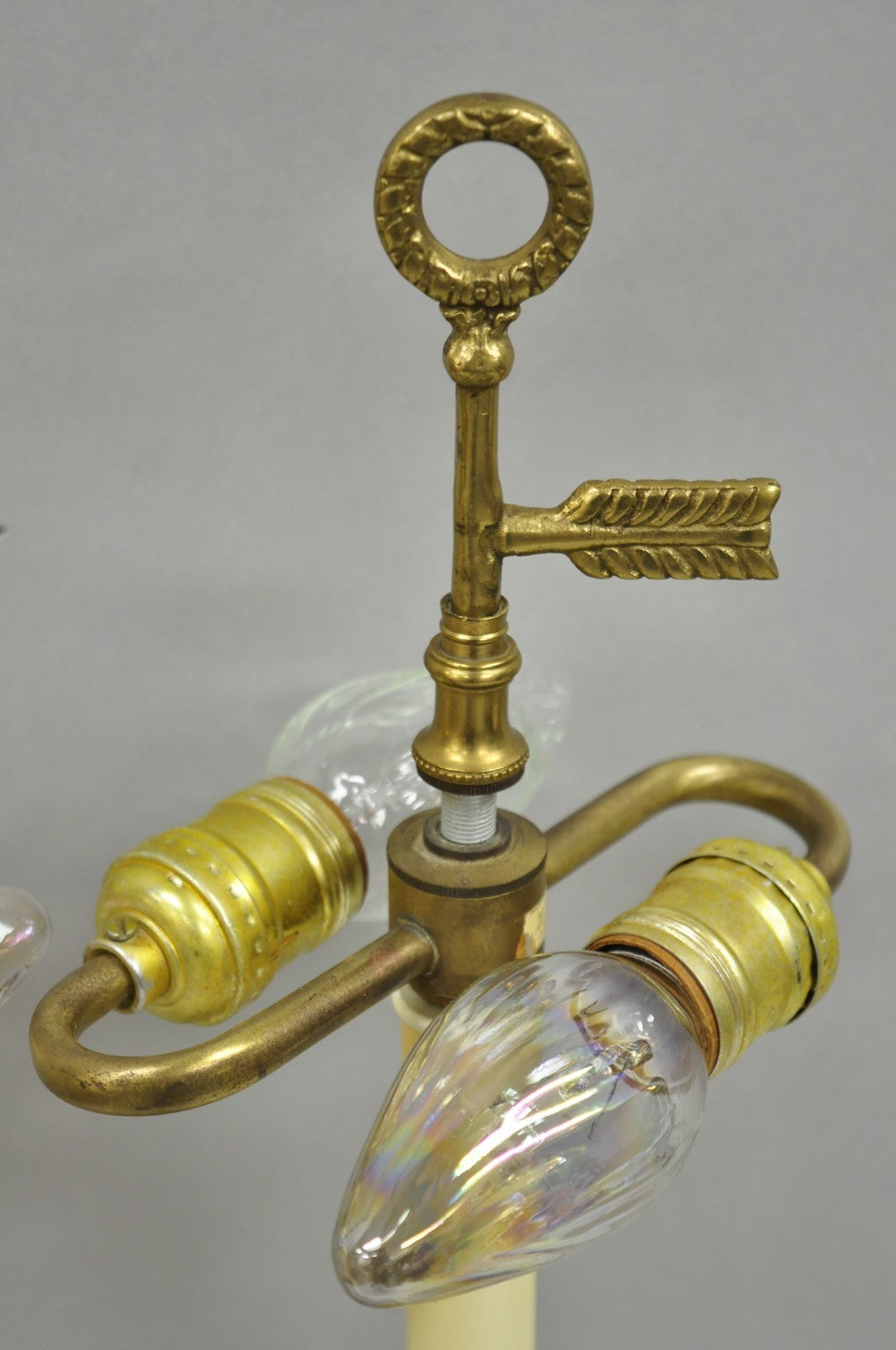 Vintage Warren Kessler French Empire Bronze Candlestick Small Table Lamps a Pair