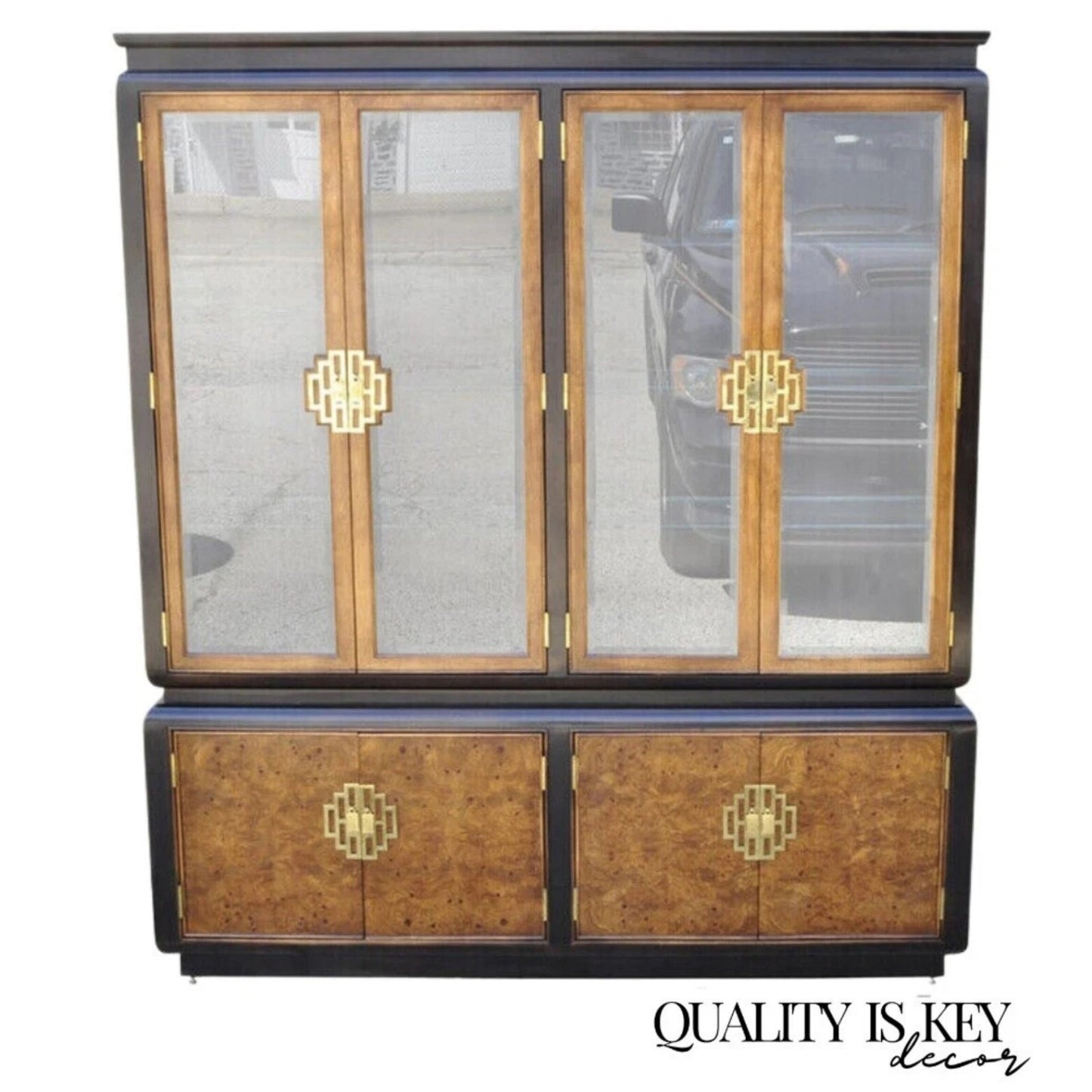 Century Furniture Co Chin Hua Burl Wood Chinese Display China Cabinet Bookcase