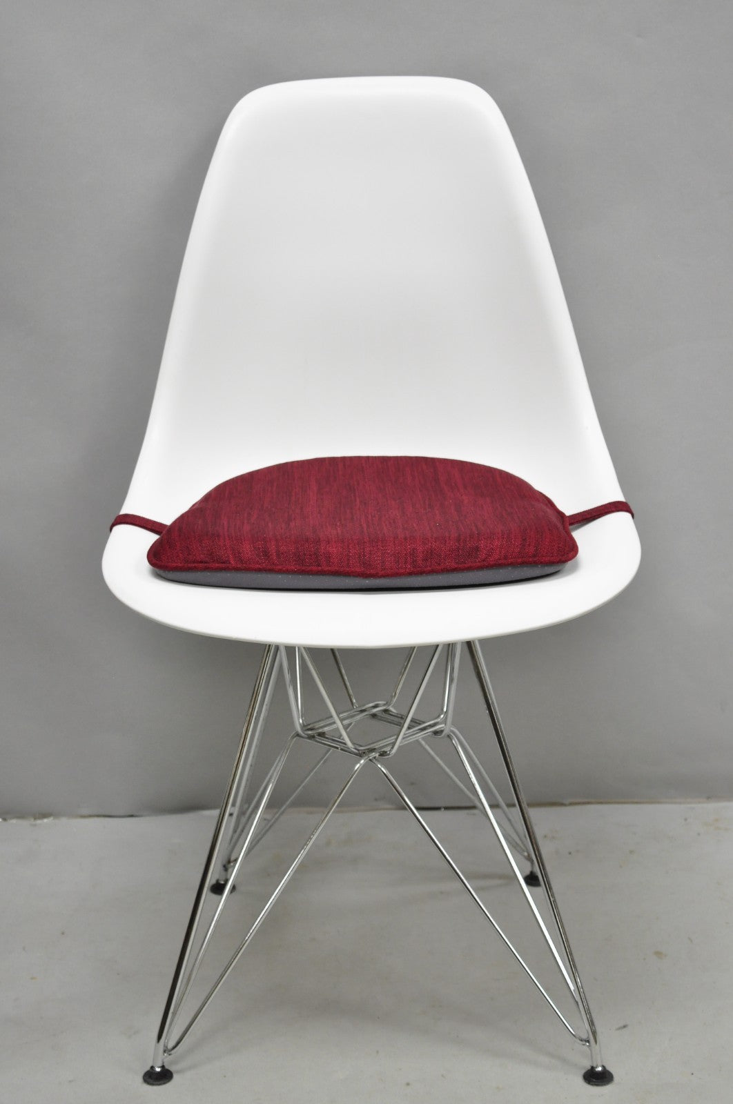Modern Eames Style Molded Plastic Metal Base Dining Side Chairs - Set of 4