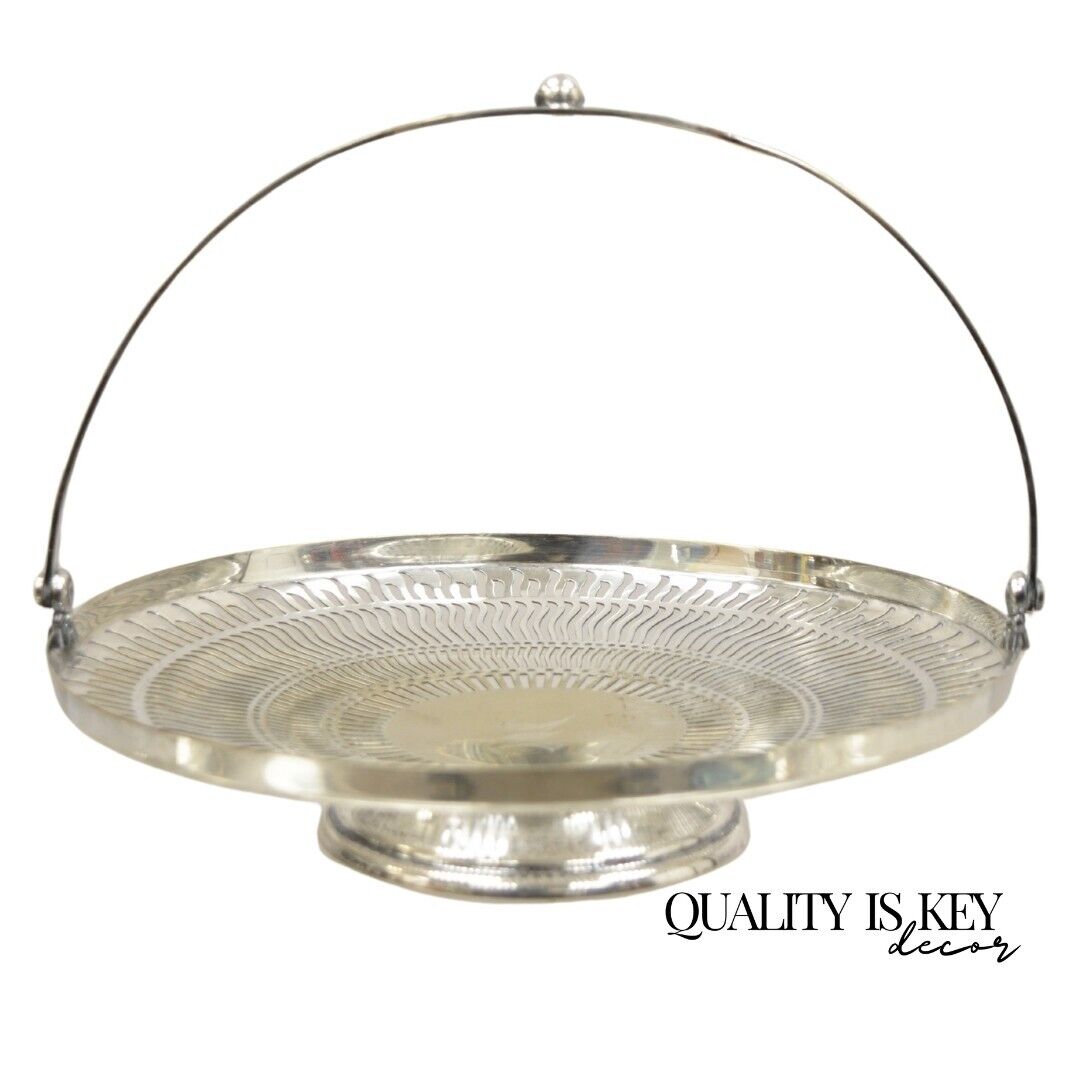 Apollo Sheffield USA Silver Plated Nickel Silver Reticulated Basket w Handle
