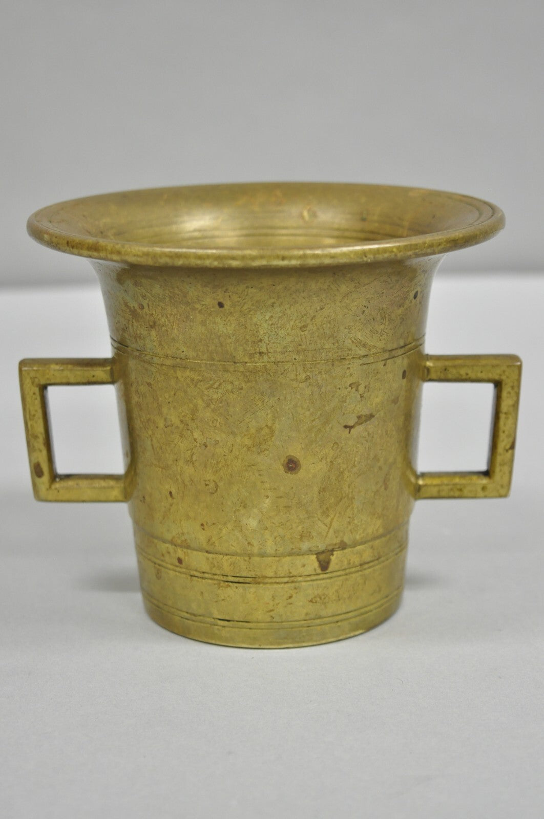 Antique Solid Bronze Brass Large German Apothecary Mortar with Pestle - 2 Pcs