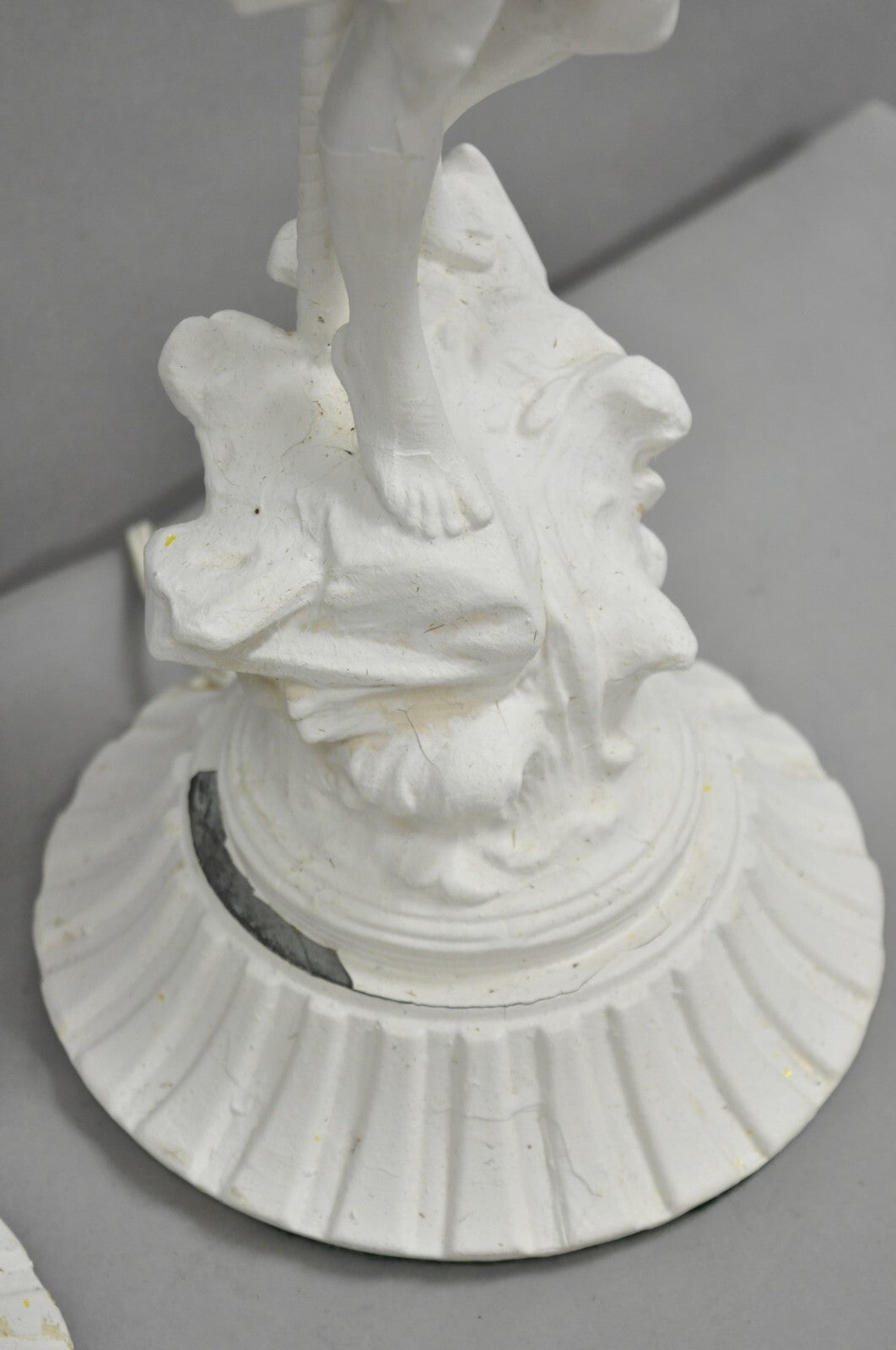 Antique French Renaissance White Painted Metal "Musicians" Table Lamps - a Pair