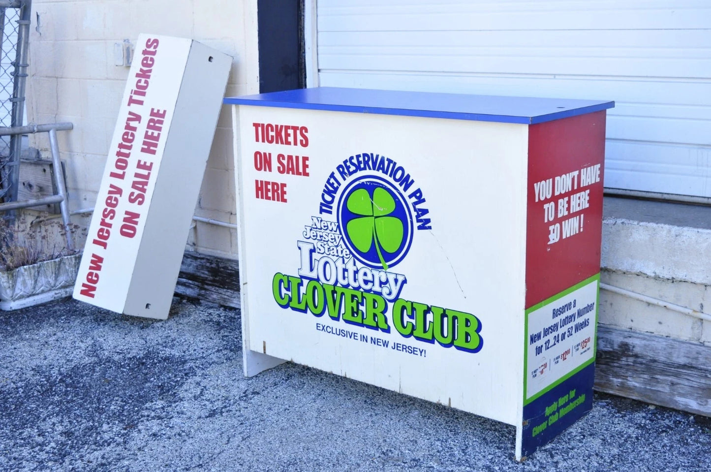 New Jersey Lottery Tickets Lottery Clover Club Advertisement Stand Kiosk Counter