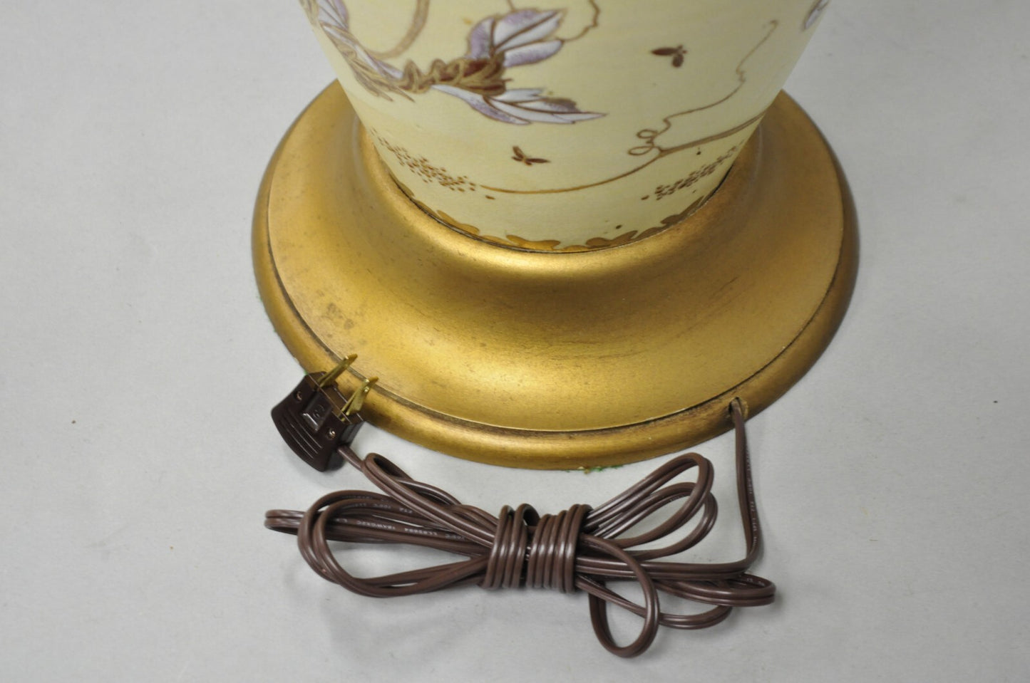 Antique Chinoiserie Chinese Yellow Porcelain Large Jardiniere Vase Table Lamp
