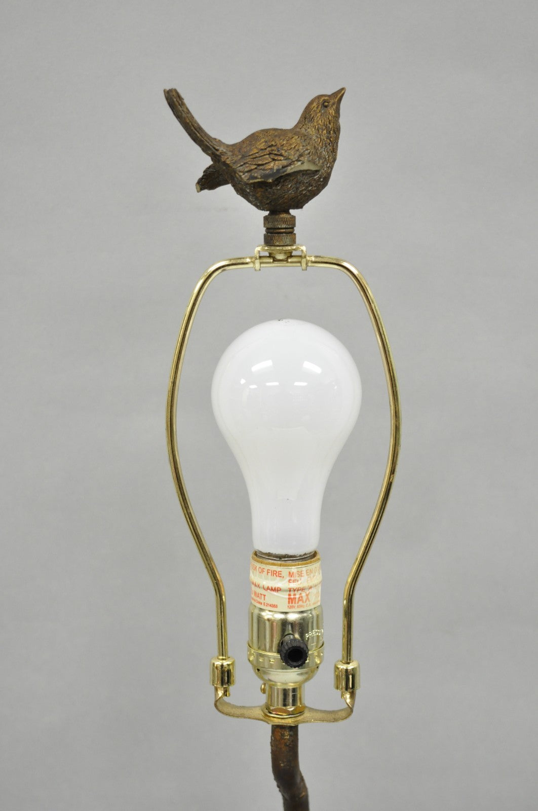 Contemporary Chinoiserie Style Bronze Finish Metal Birds on Branch Table Lamp