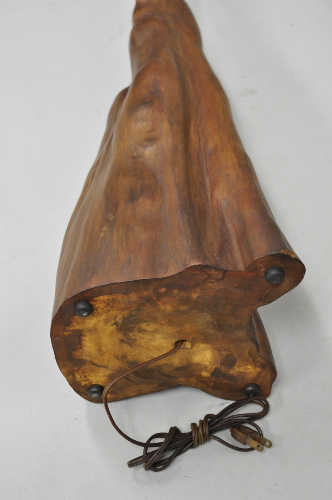 Vintage Mid Century Modern Sculpted Teak Root Wood Driftwood Organic Table Lamp