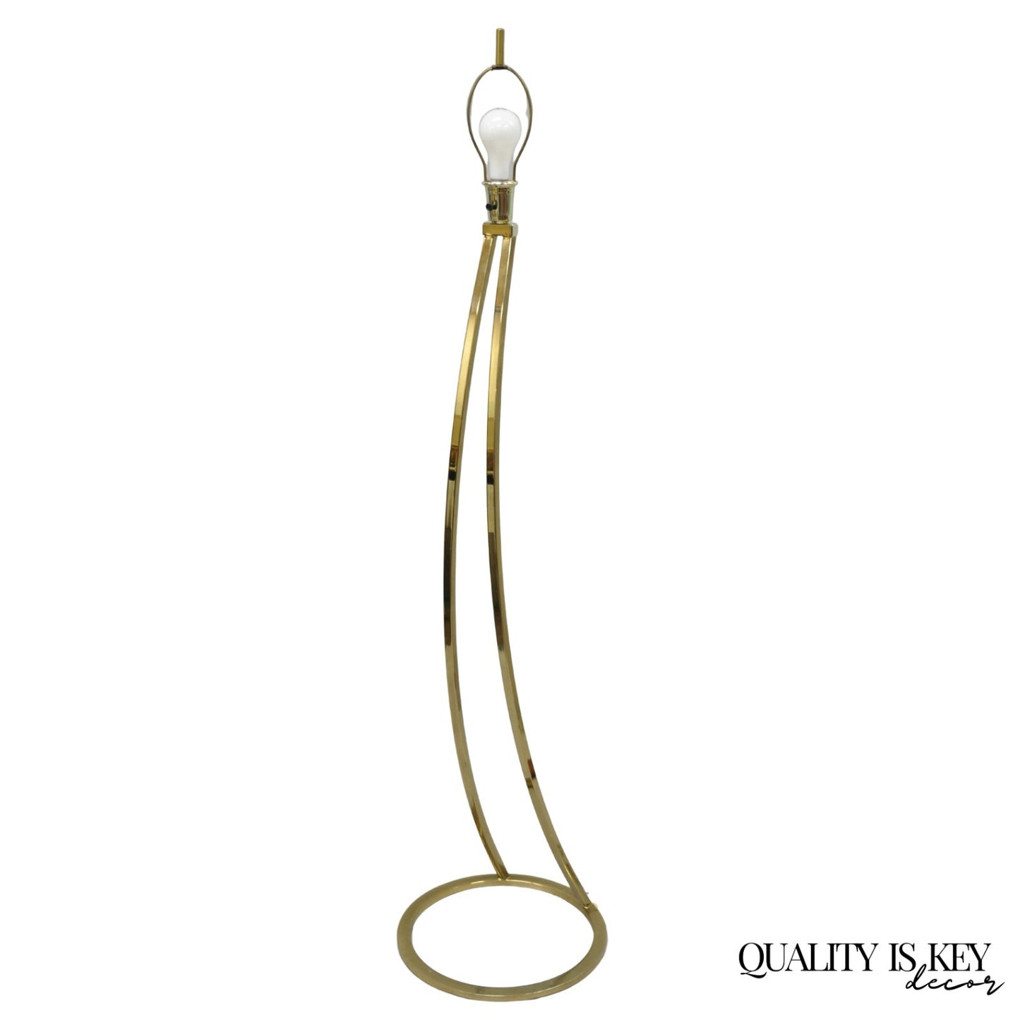 Vintage Mid Century Modern Sculptural Brass Plated Metal Floor Lamp by Clover