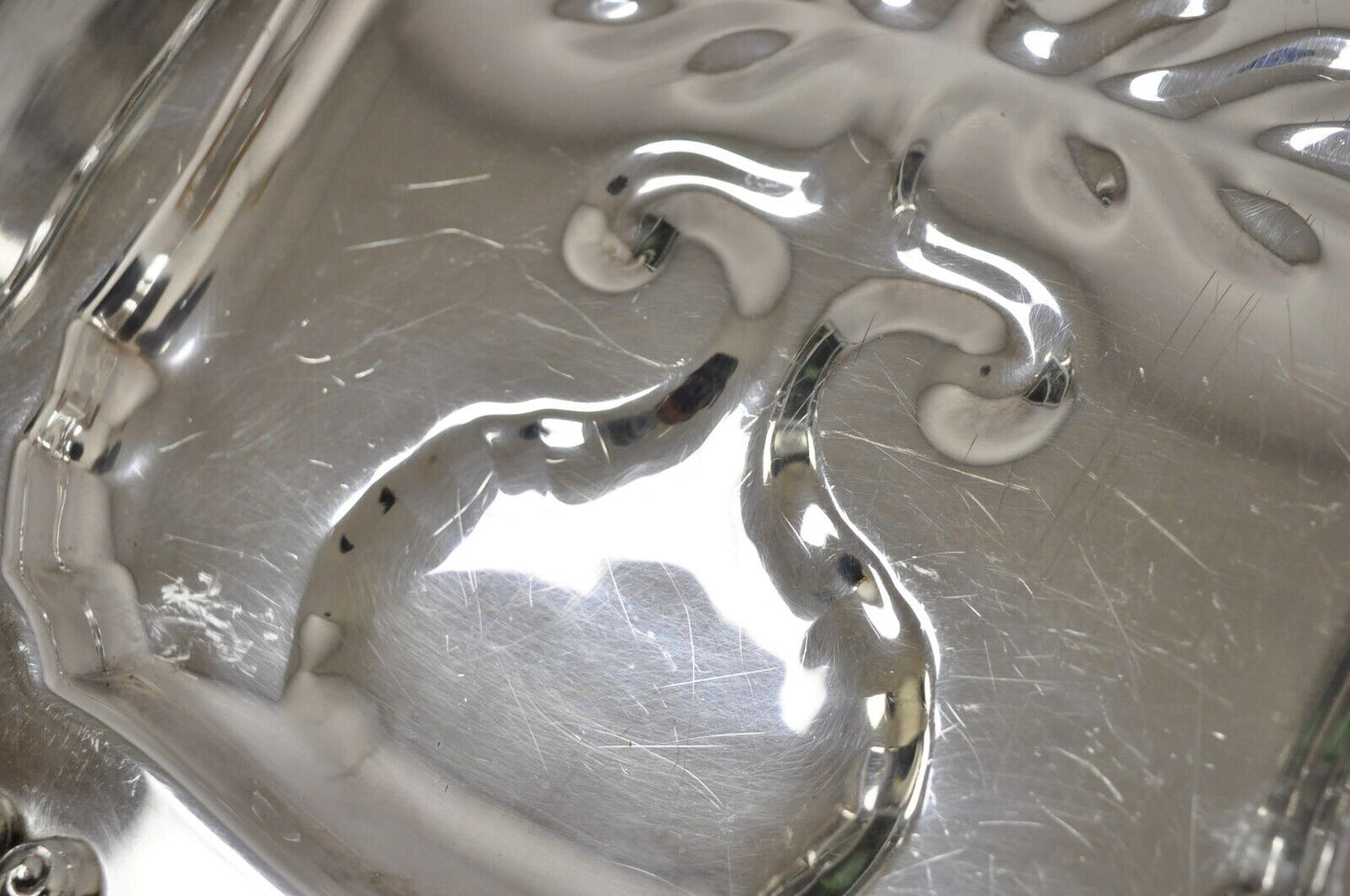 English Silver Mfg Co Victorian Silver Plated Meat Cutlery Serving Platter Tray