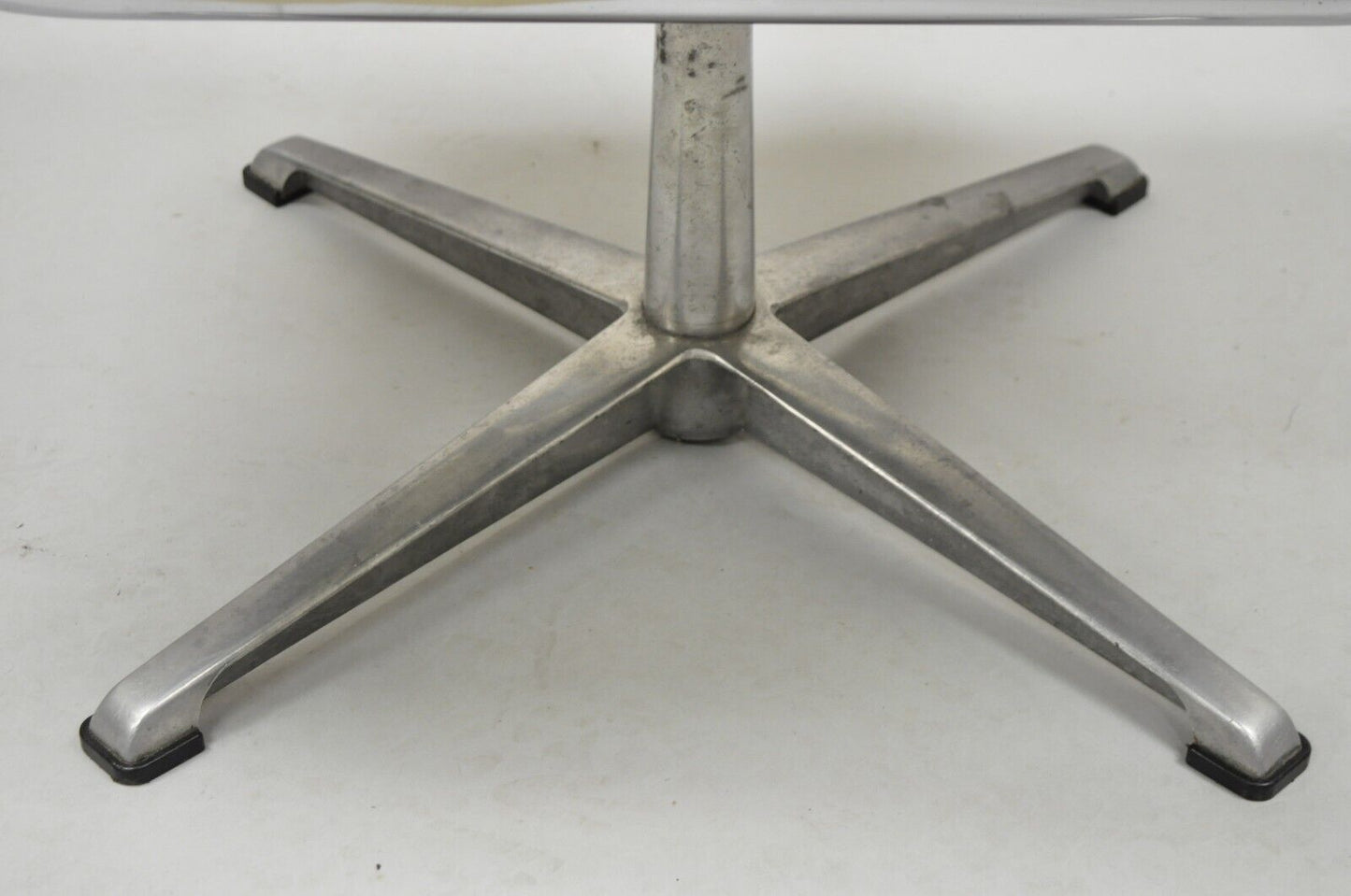 Vintage Directional Mid Century Modern Tubular Aluminum Base Swivel Ottoman