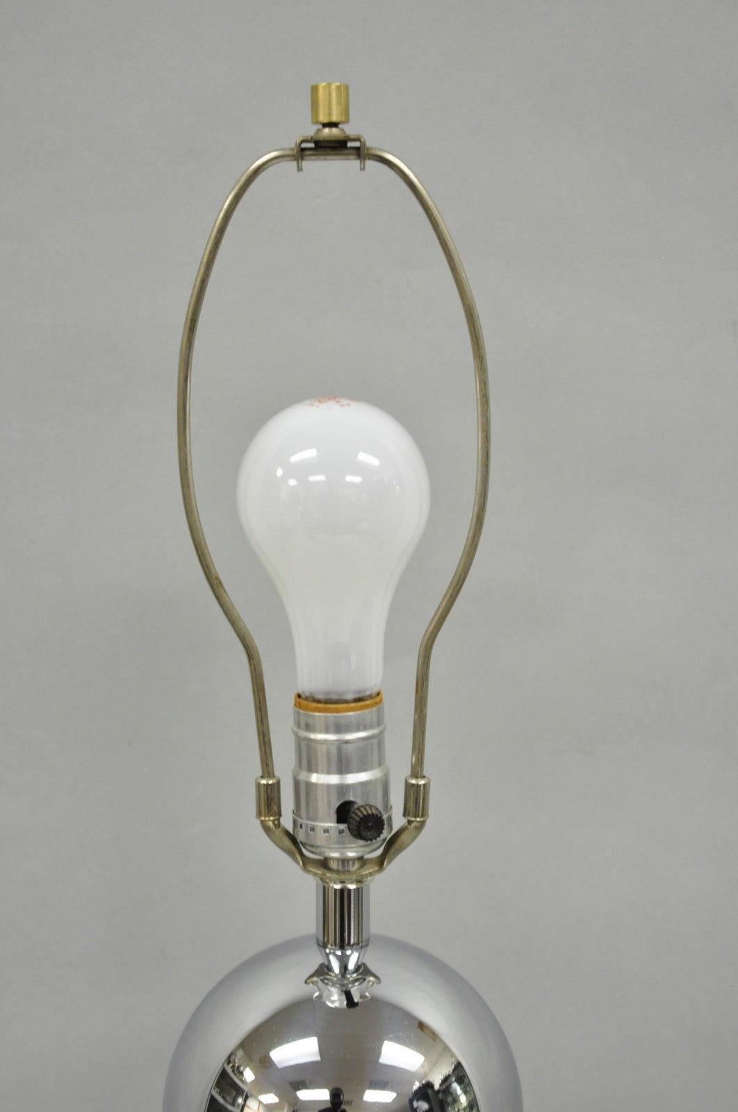 Vintage Mid Century Modern Chrome Ball & Column George Kovacs Style Table Lamp