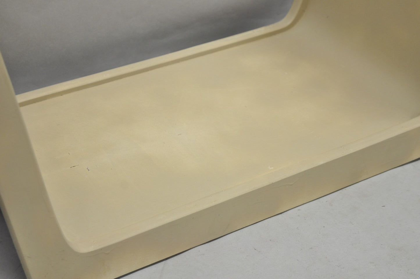 Vintage Mid Century Modern Painted Walnut Waterfall Base Glass Top Coffee Table