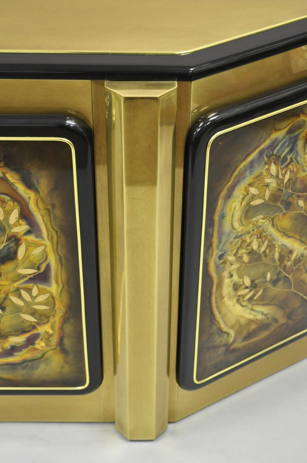 Bernhard Rohne For Mastercraft Acid Etched Brass Tree Of Life Credenza Cabinet