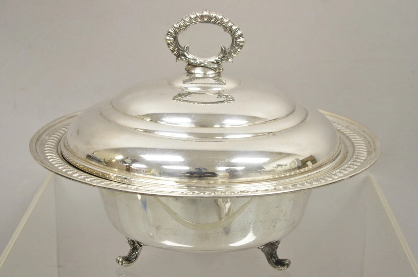 Vintage Victorian Silver Plated Covered Vegetable Serving Dish Platter Bowl
