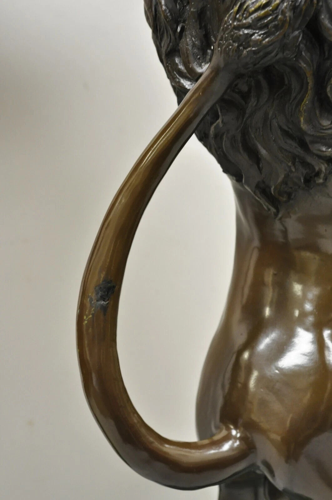 Regency Style Bronze Lion Figure Marble Top Pedestal Table after P.J Mene, Pair