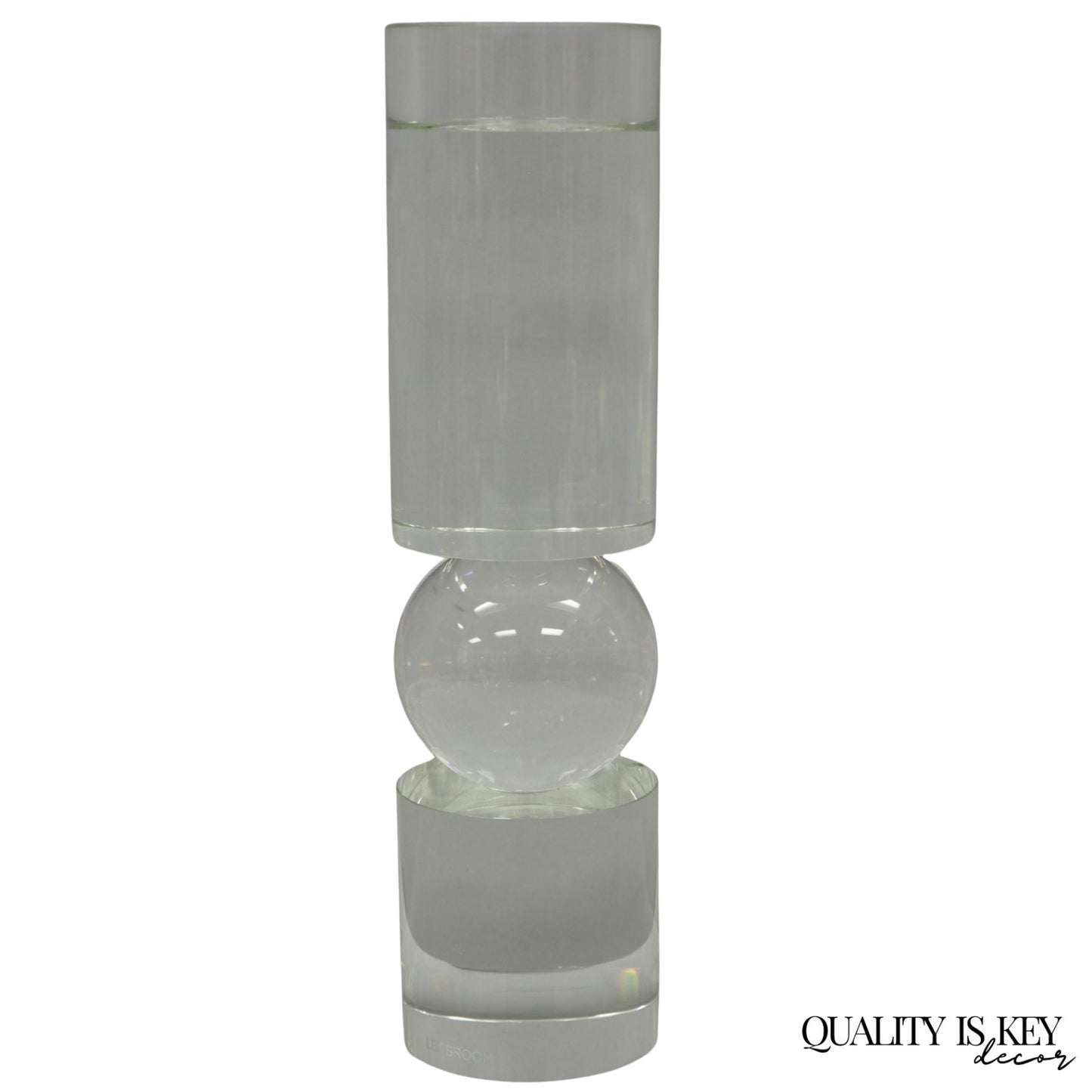 Modern Lee Broom Fulcrum Art Glass 12" Transparent Candlestick