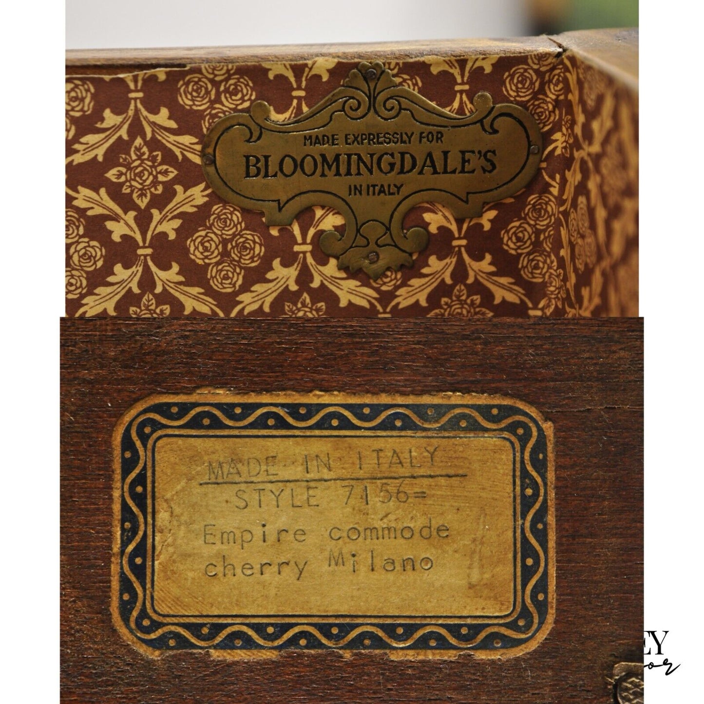 French Empire Neoclassical Style Marble Top Cherry Wood Commode Chest - a Pair