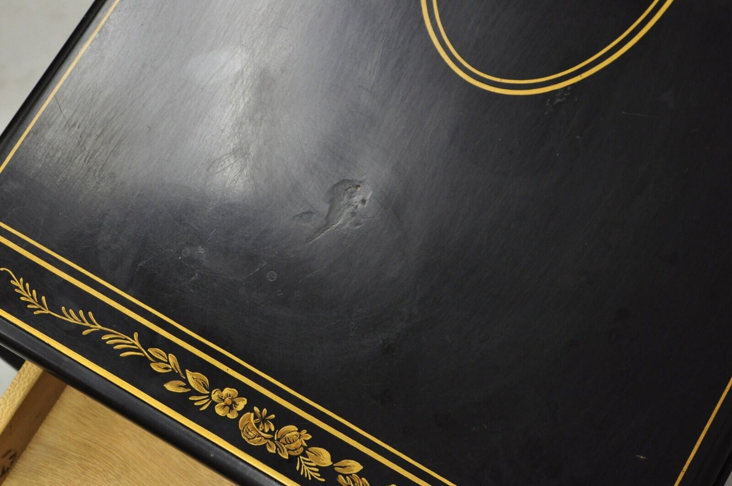 Drexel Et Cetera Asian Chinoiserie Black Lacquer Small Gateleg Side Table