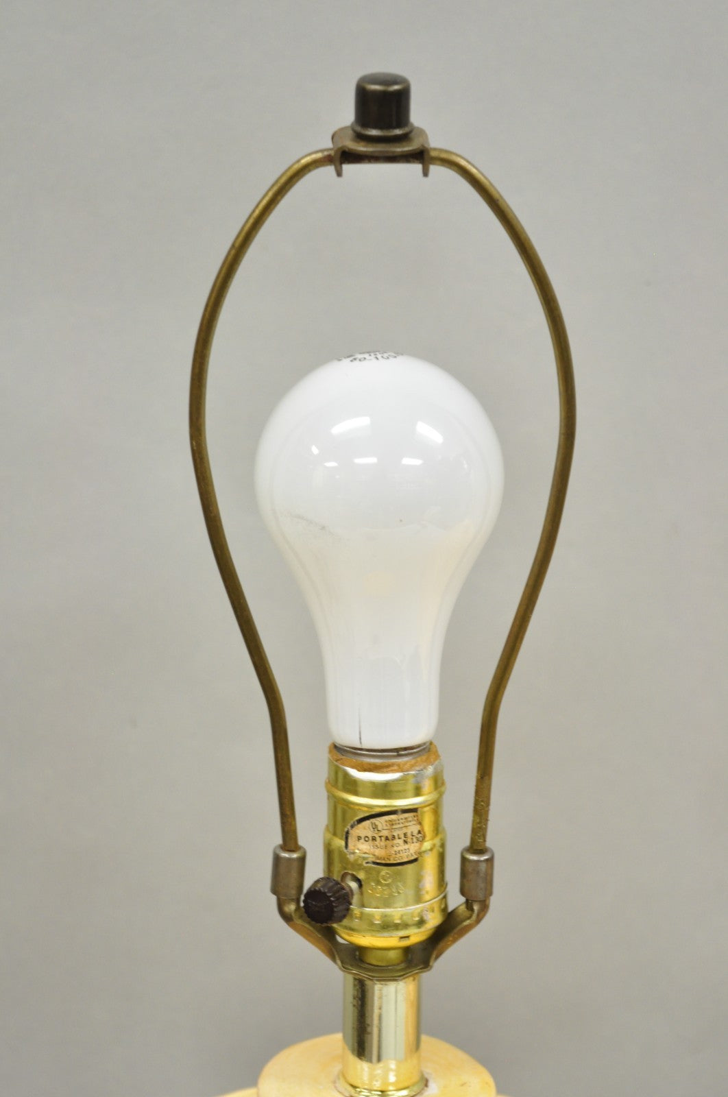 Vintage Mid Century Modern Lacquered Fiberglass Round Beehive Table Lamps - Pair