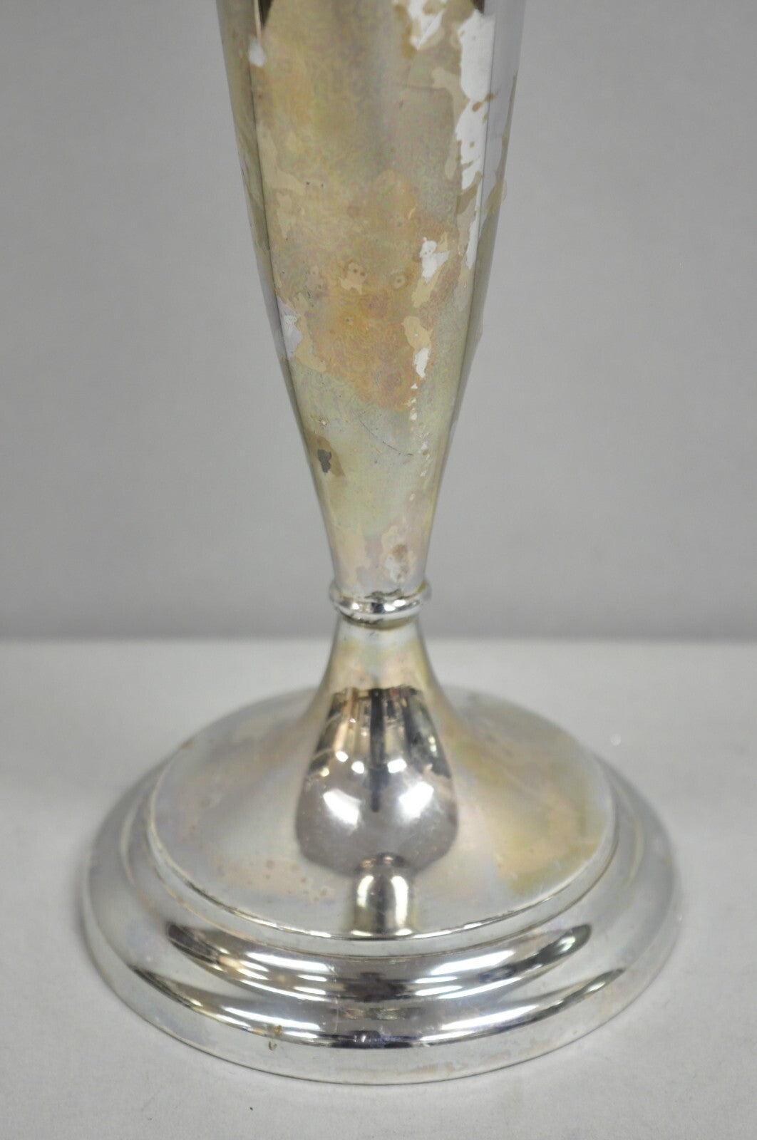 Vintage Federal Silver Co Art Nouveau Silver Plated 15" Fluted Trumpet Vase