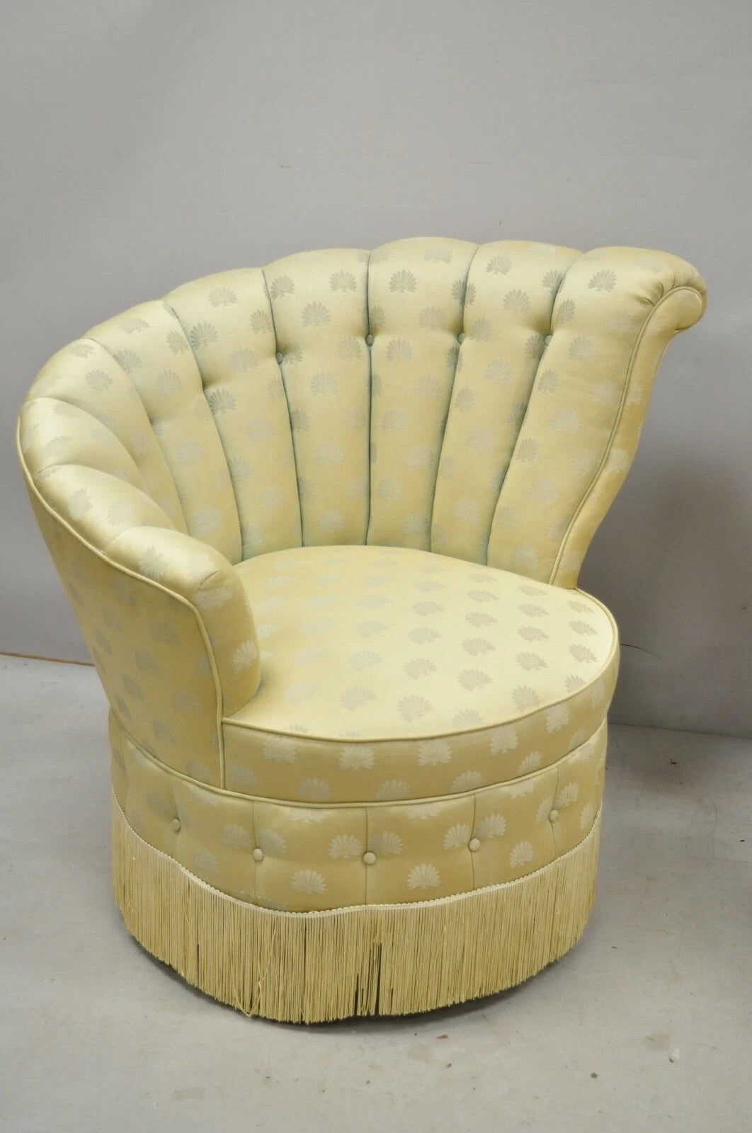 Antique French Art Deco Hollywood Regency Channel Back Club Lounge Chairs - Pair