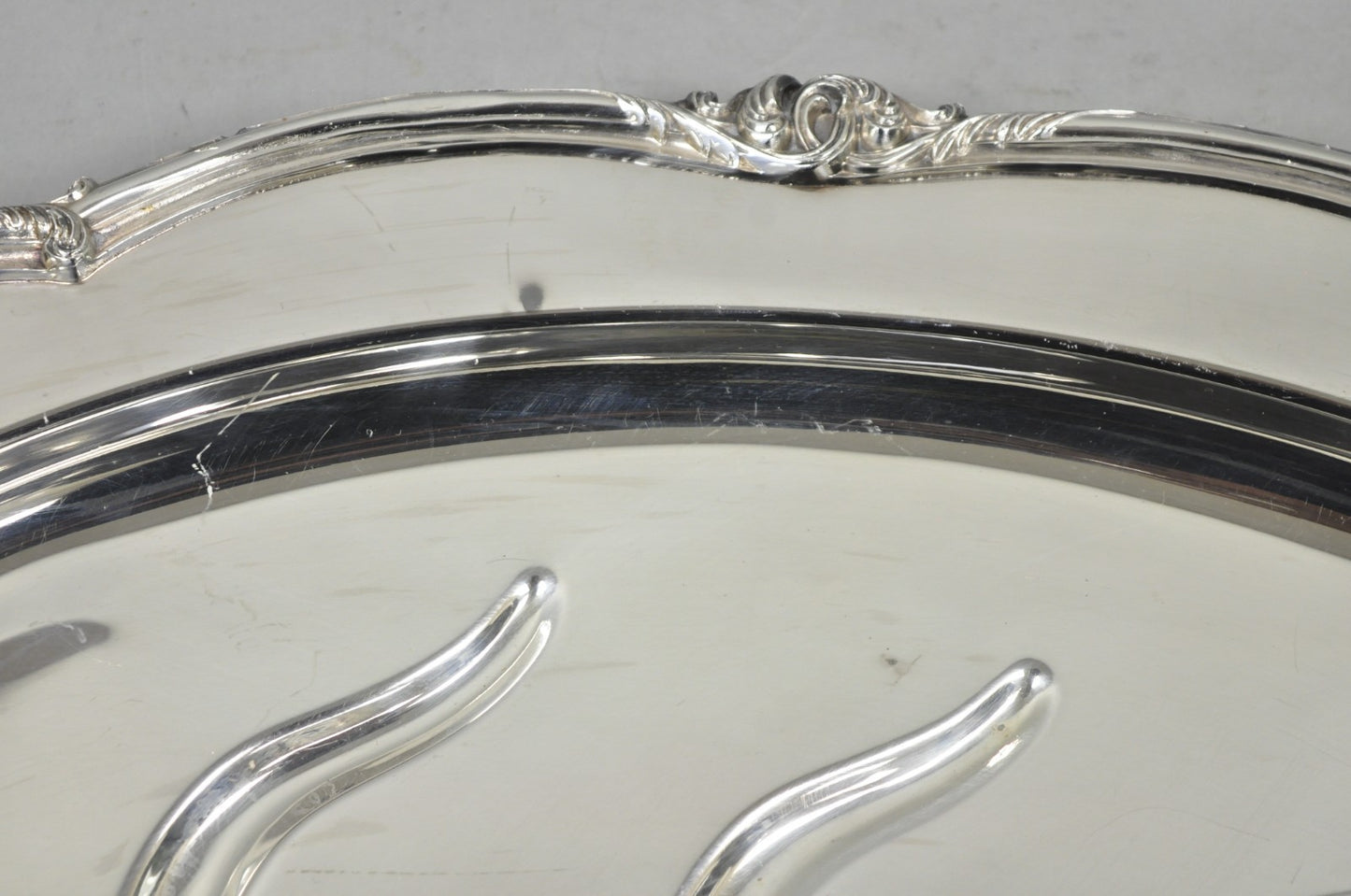 Vintage Amston Victorian Silver Plated Meat Cutlery Oval Serving Platter Tray