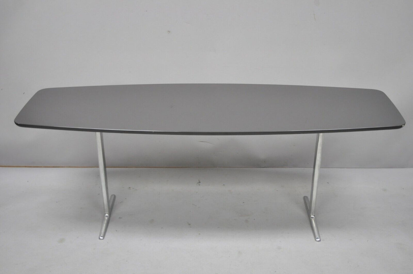 Minotti Italian Modern Surfboard Coffee Table with Chrome Steel Legs