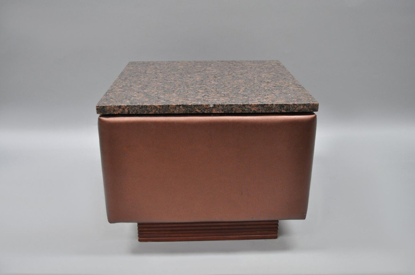 Modern Marble Top Upholstered Square Side Table by Showtime Exhibit Builders