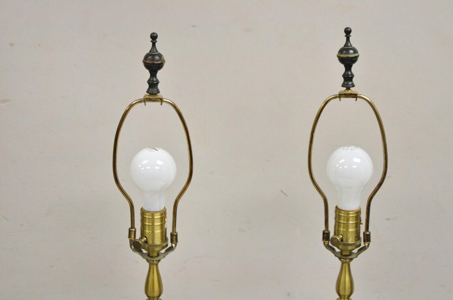 Chinoiserie Asian Verdigris Green Bronze Censor Table Lamp by Wildwood - a Pair