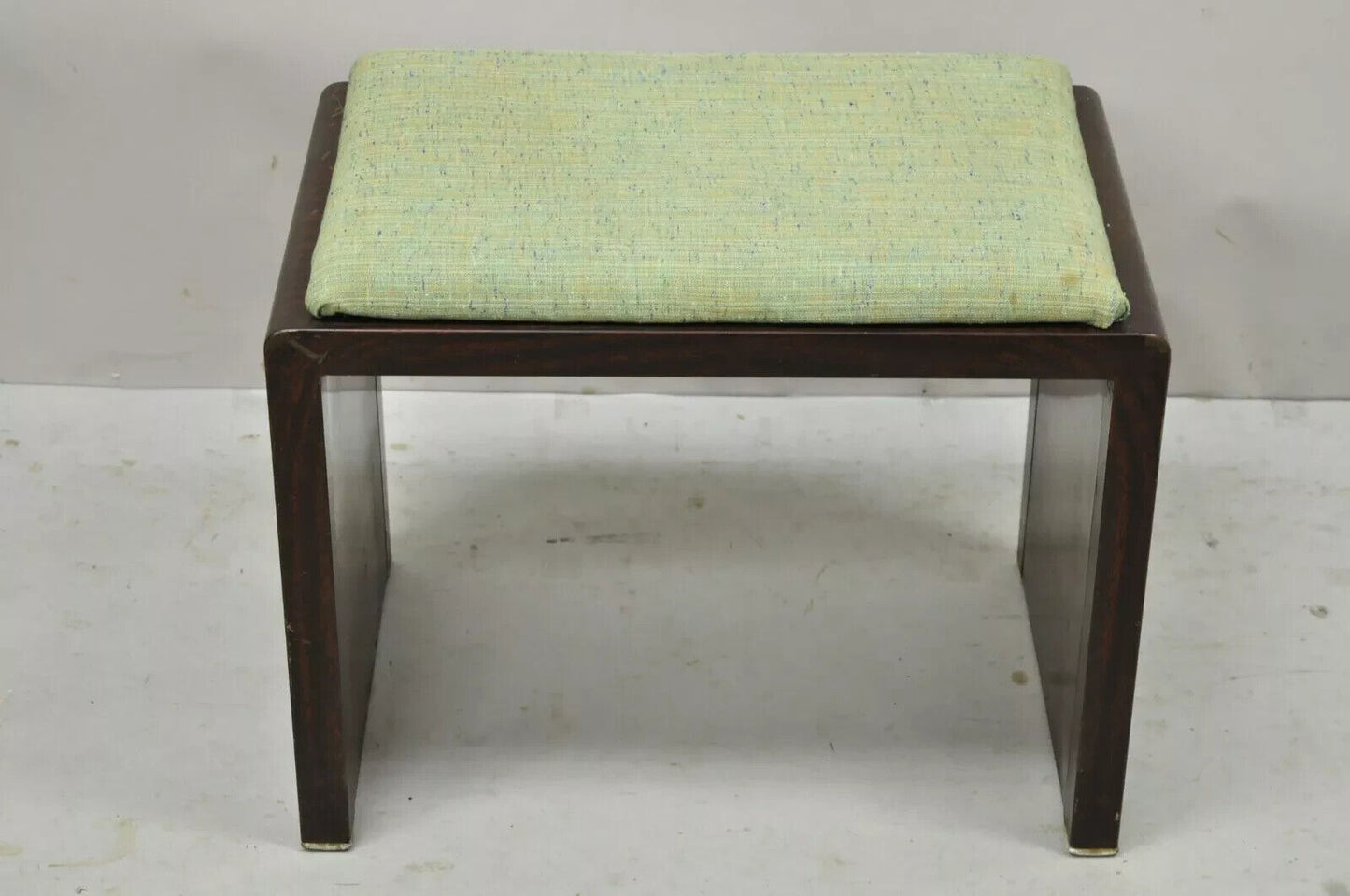 Simmons Norman Bel Geddes Steel Metal Art Deco Brown Waterfall Vanity Bench