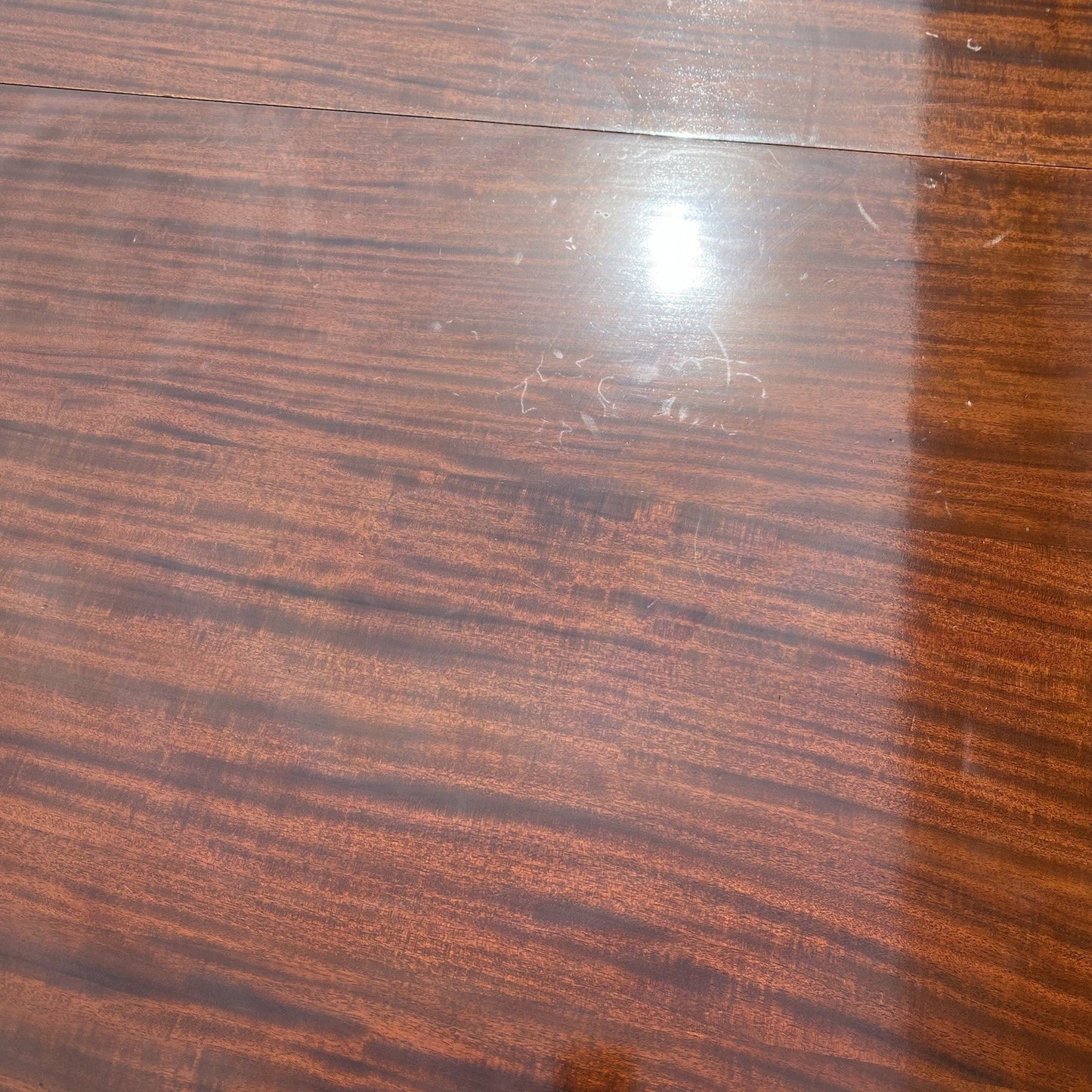 Antique English Regency Round Mahogany Extension Dining Banquet Table w 6 Leaves