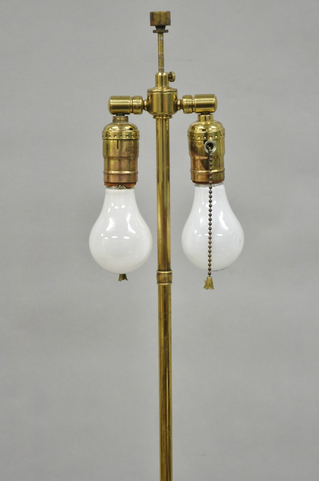 Vintage Maison Jansen Style Neoclassical Steel and Brass Adjustable Floor Lamp