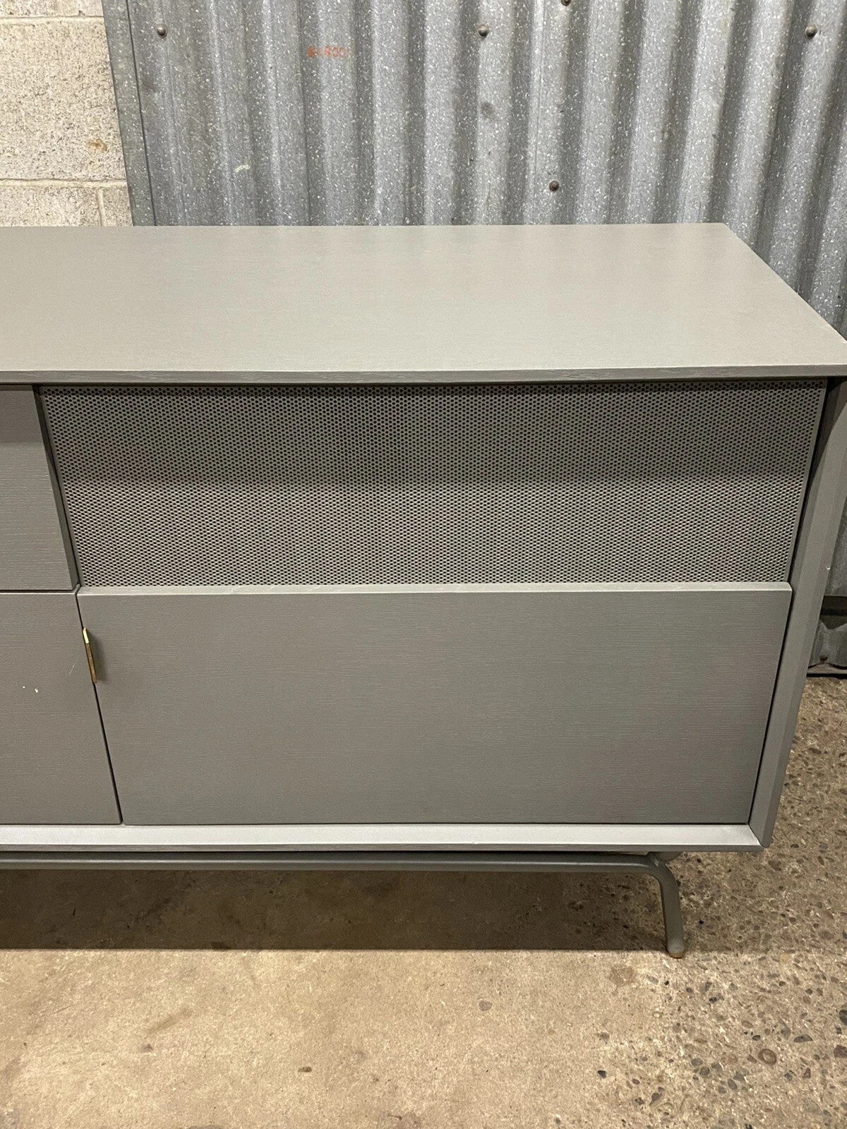 "Dang" by Blu Dot 2 Door 2 Drawer Grey Media Stand Console Credenza Cabinet