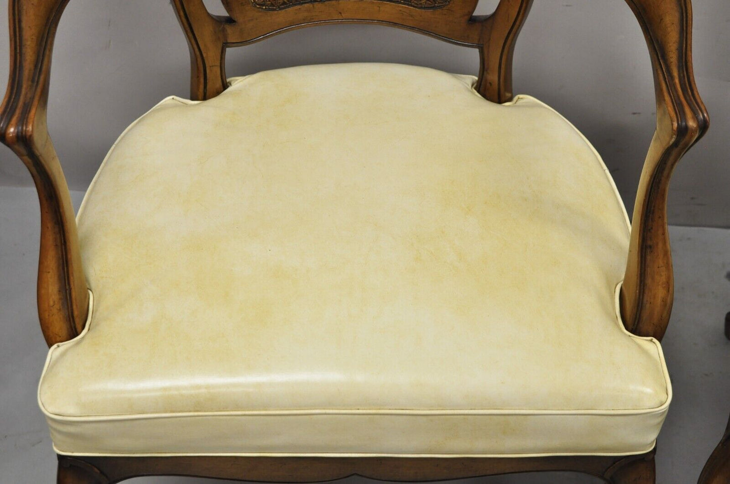 French Provincial Hollywood Regency Cane Back Pretzel Twist Dining Chair - Set 8