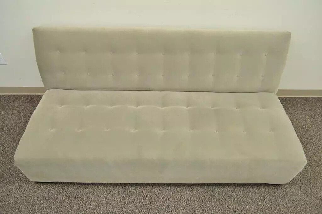 Crate & Barrel Mitchell Gold Modern Plus Armless Sofa Loveseat Couch 336-003T-20