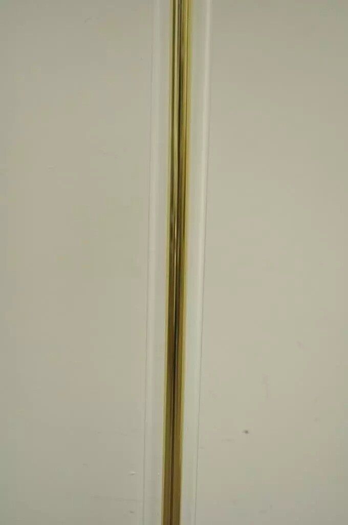 Vintage Mid Century Hollywood Regency Lucite Brass Glass Torchiere Floor Lamp