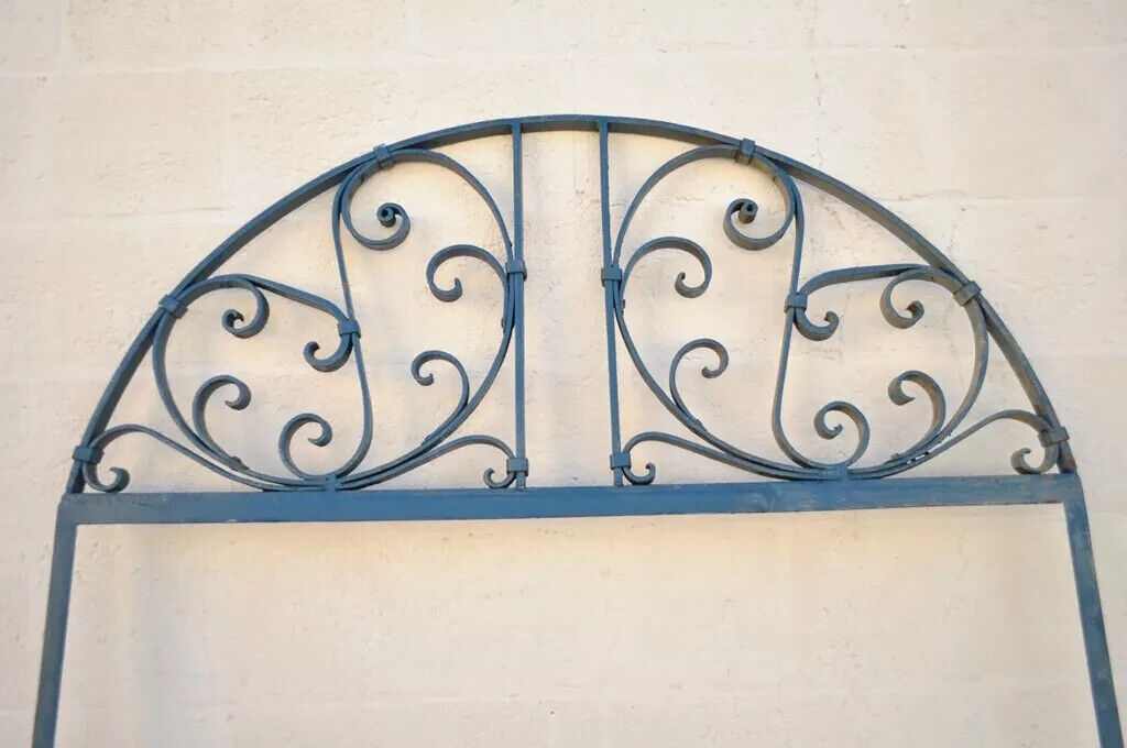 Vintage Wrought Iron Arch Top 90" Full Length Floor Mirror Frame Garden Element