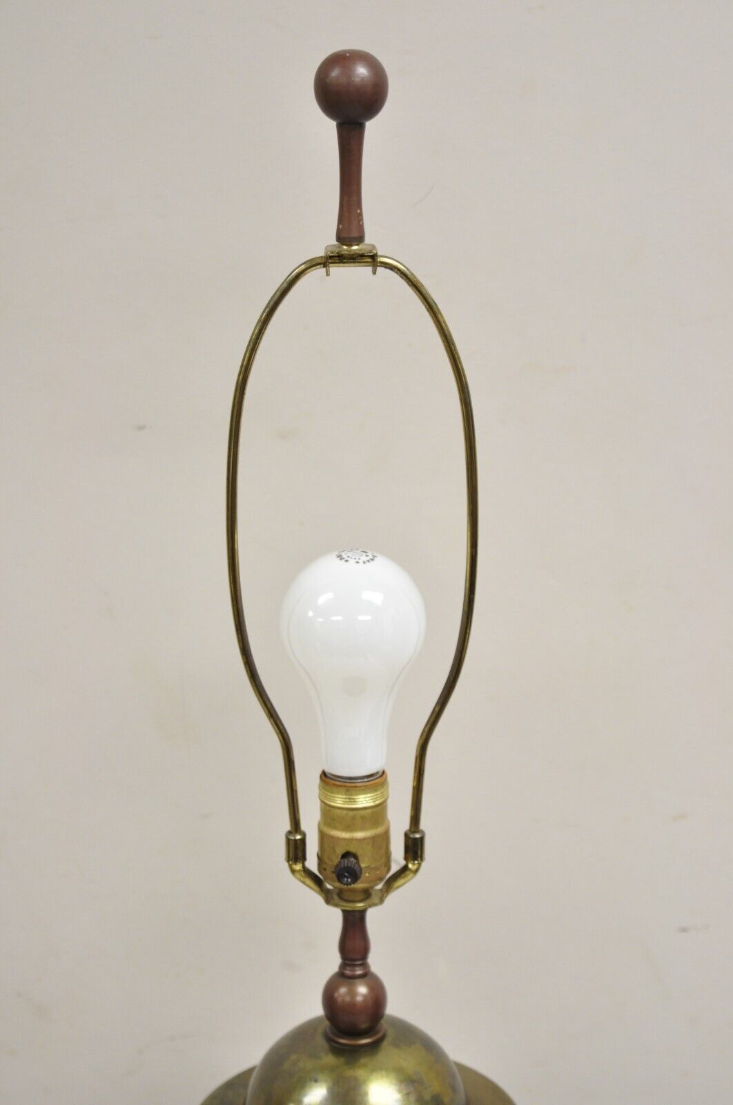 Vintage Hollywood Regency Chinoiserie Patinated Brass Ginger Jar Table Lamp