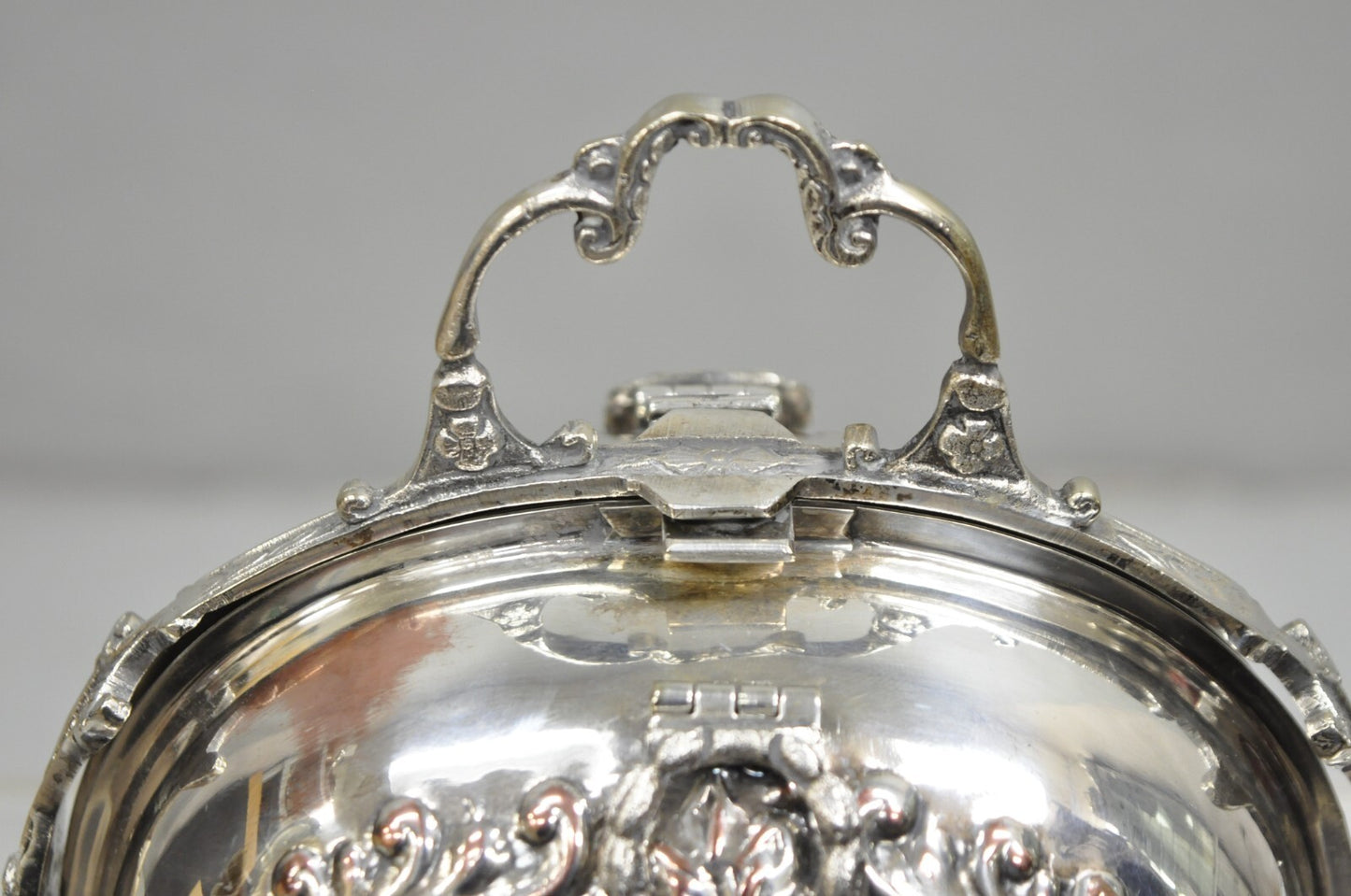 Antique English Sheffield Victorian Repousse Silver Plated Biscuit Warmer Box