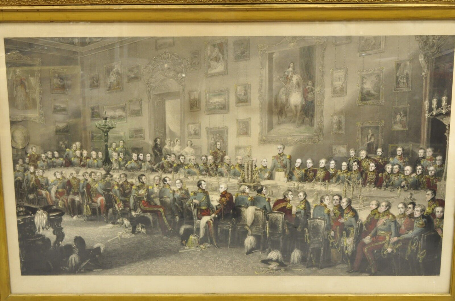 19th C. William Salter "The Waterloo Banquet at Apsley House" Framed Engraving