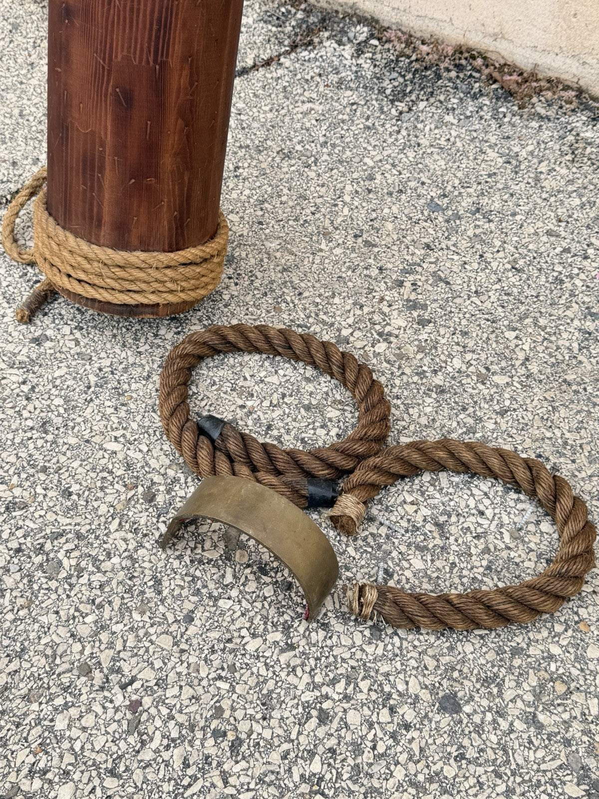 Vintage Custom Nautical Wood 95" Ship Mast Mancave Bar Island w Pulley & Ropes