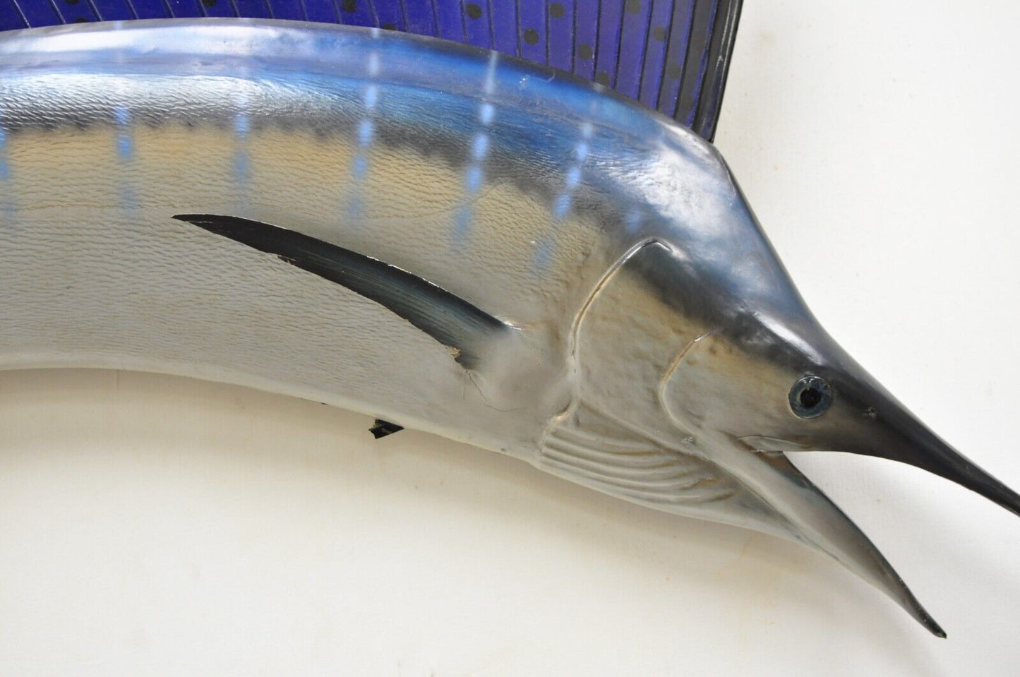 Large Vintage Taxidermy Replica Blue Marlin Sailfish 85" Wall Mount